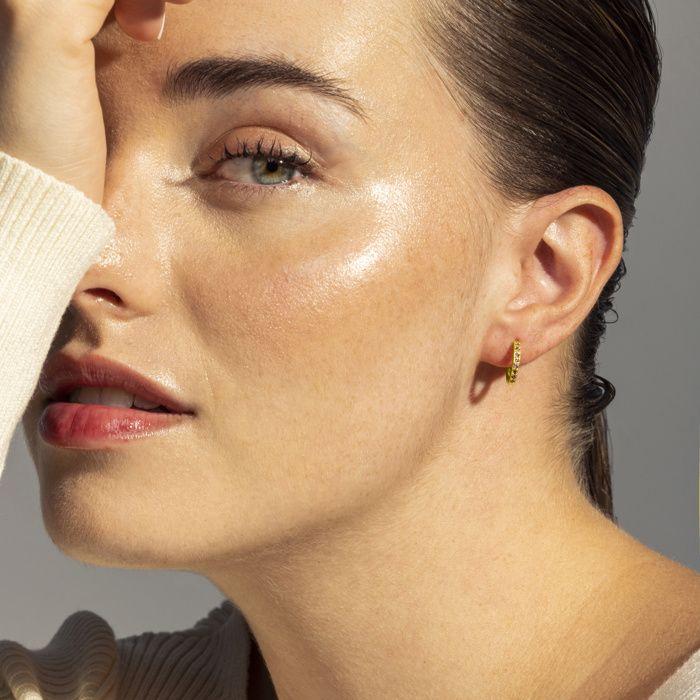 Boucles D'oreilles Luxenter En Argent 925 Avec Zircons Bruns Finis En or Jaune 18K - Valarys