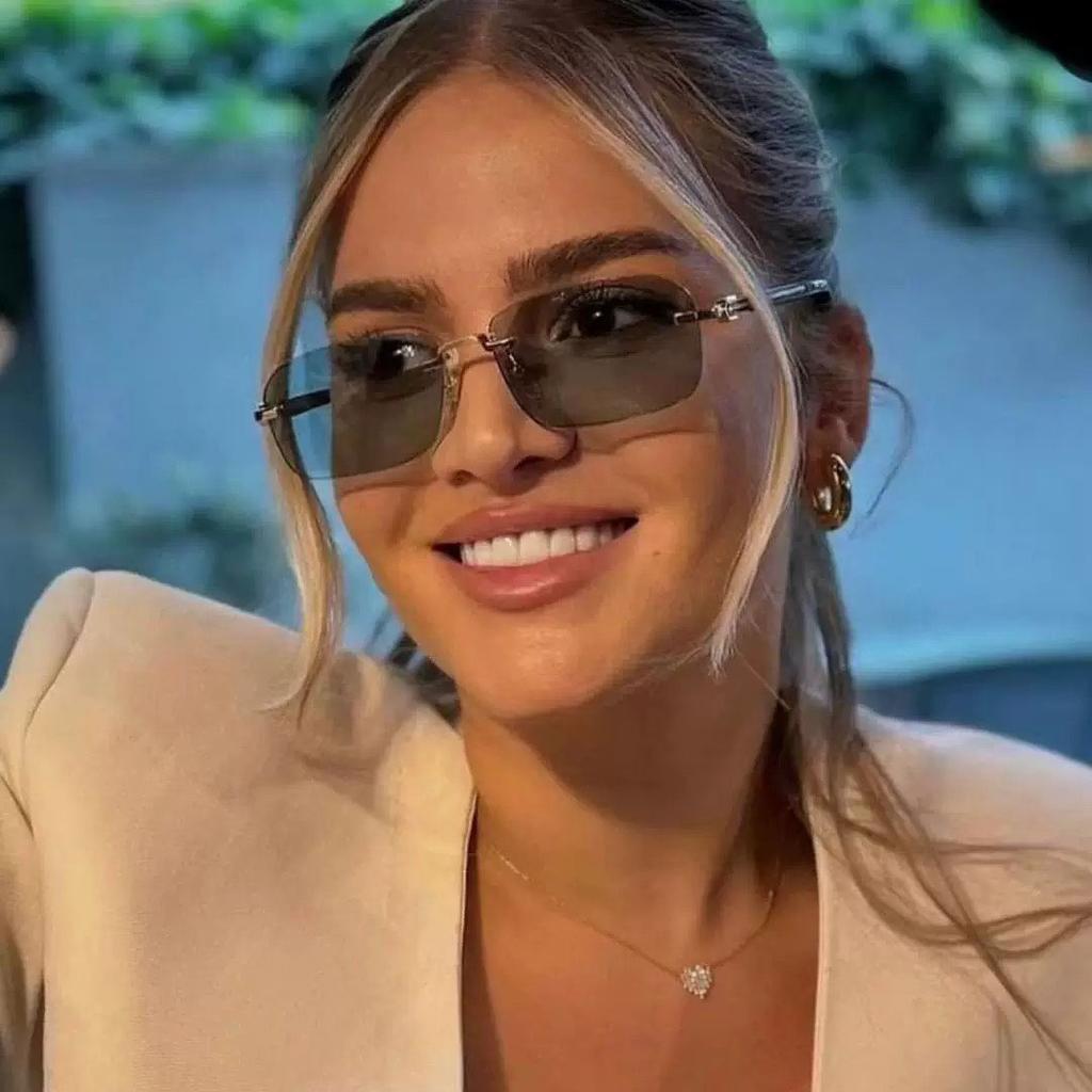 Rimless Metal Sunglasses Women Men Vintage Punk Luxury Designer Irregular Square Hip Hop UV400 Sun Glasses