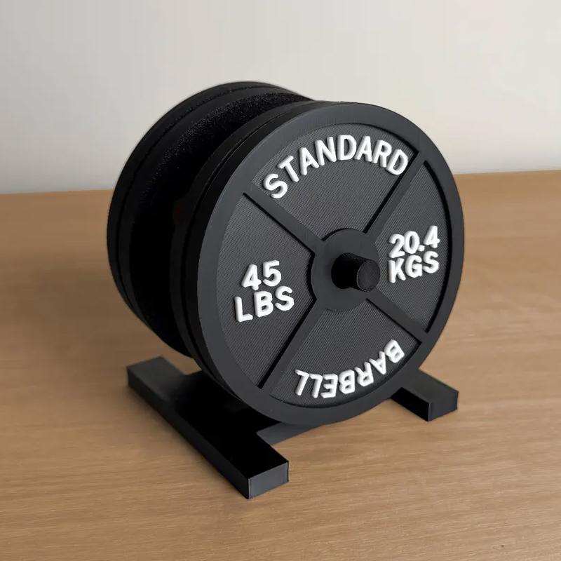 Weight Plate Coaster Set Holder Drink Coaster With Four Black Coasters For  Cold Drink For Bar Home Kitchens, Fitness Gyms