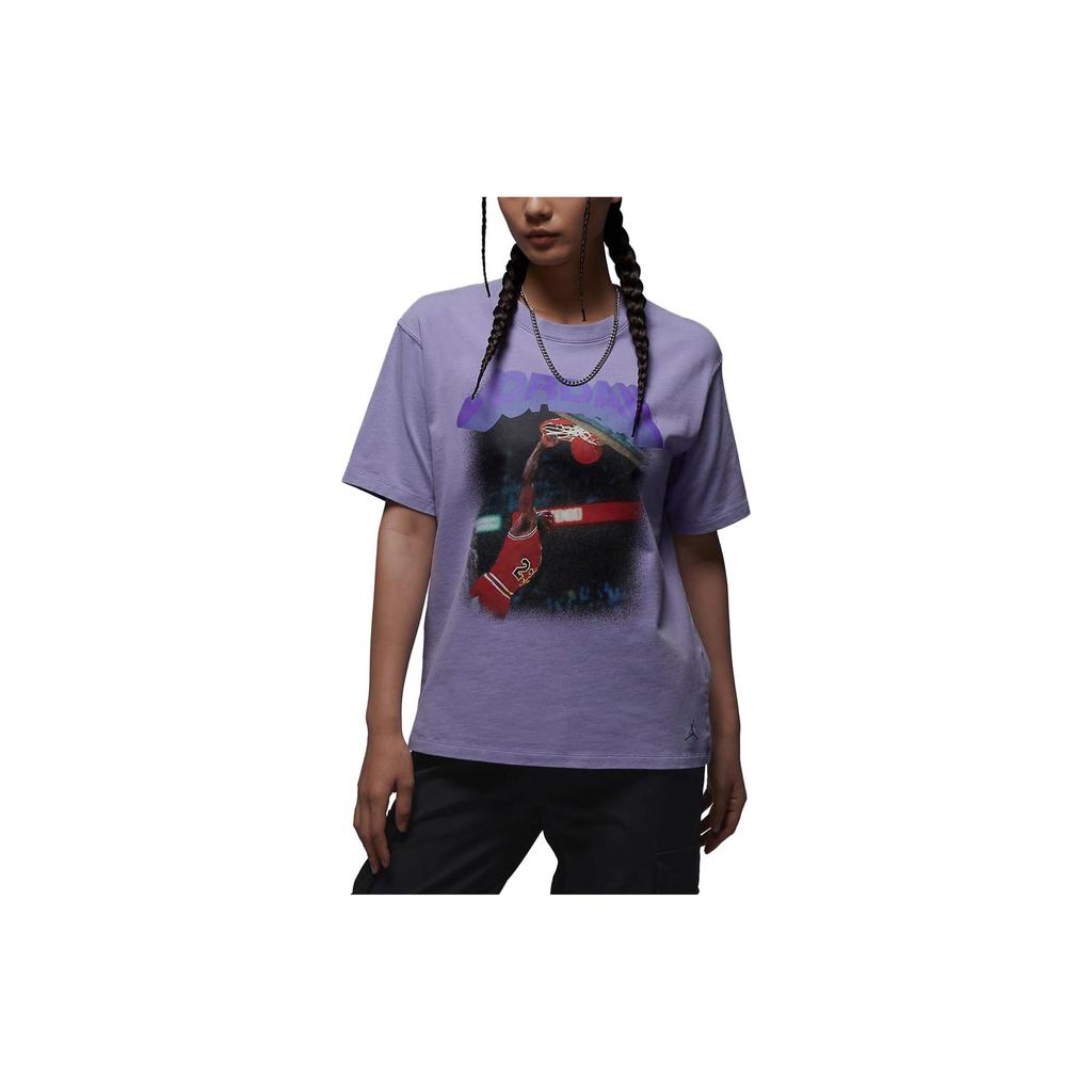 Jordan Drop Shoulder Sleeve T Shirt Women's Purple FB5138-500