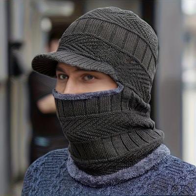 1 Stück Herren Thermische Fleece-gefütterte Skimütze, Mütze mit Ohrenklappen für Winter Radfahren, Outdoor Sport Warme Beanie, Perfekt für Weihnachten