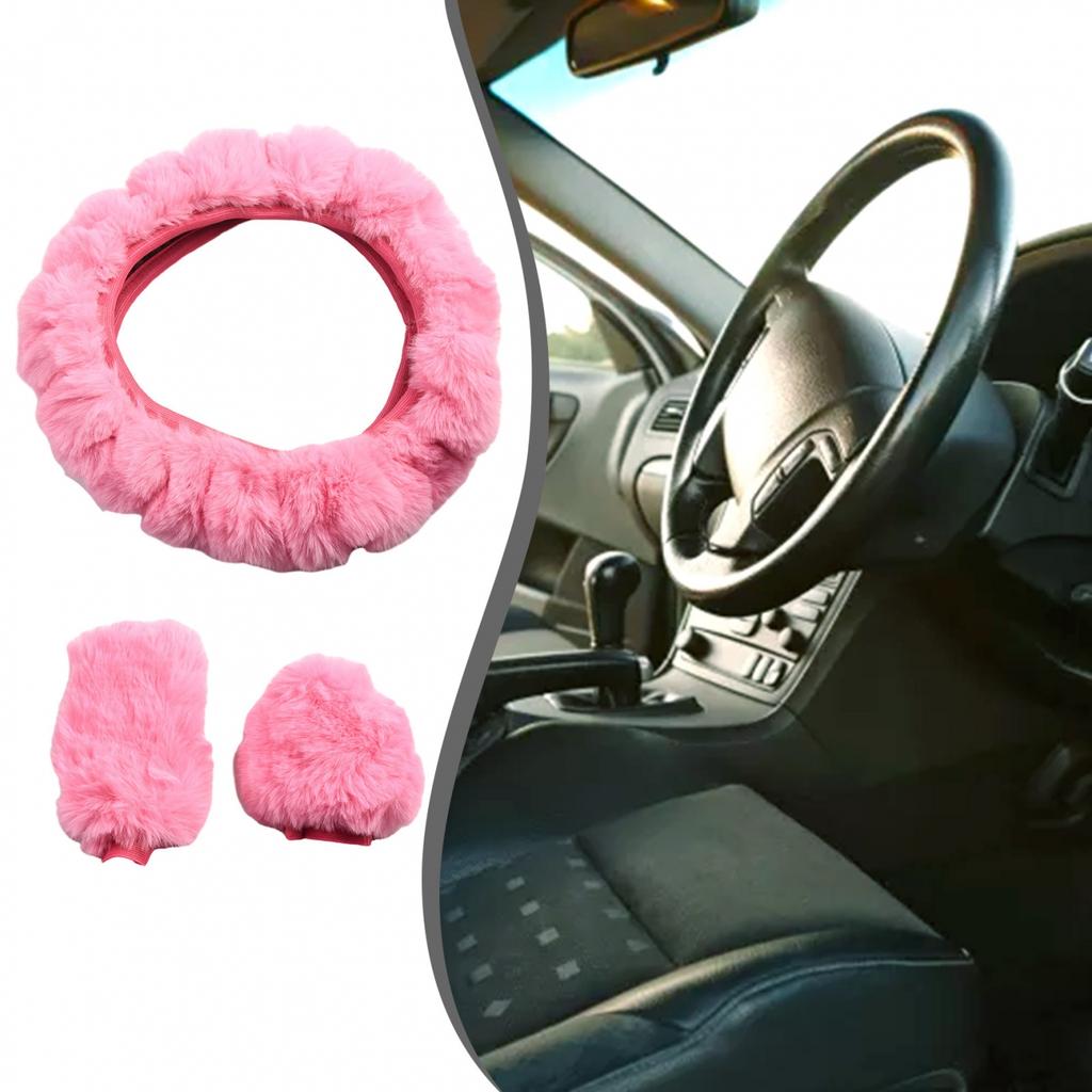Steering Wheel Cover Car Decor Handbrake Cover Shift Gear Cover