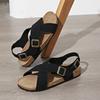 Summer New Buckle Fish Mouth Large Size Thick Bottom Large Size, Beach Cross Sandals for Women