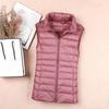 Giacca in Piumino d'Anatra Bianca Gilet da Donna Autunno Inverno Senzamaniche Gilet Caldo Leggero Piumino Top Femminili Capispalla 8XL
