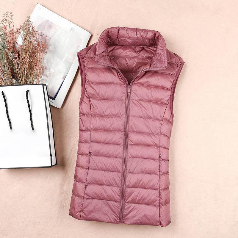 Giacca in Piumino d'Anatra Bianca Gilet da Donna Autunno Inverno Senzamaniche Gilet Caldo Leggero Piumino Top Femminili Capispalla 8XL