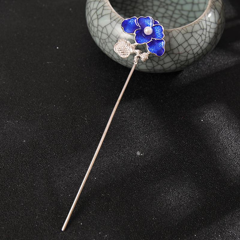 

Винтажная заколка для волос в китайском стиле, элегантная заколка для волос в виде цветущей лозы с нефритом, аксессуары для украшения волос для ханьфу, ципао, вечернего платья серый