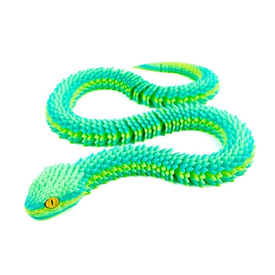 3D Printed Snake Figurine Movable Joints Snake Figure Articulated Animal Model Toy Home Office Bookshelf Desktop Decoration Ornament