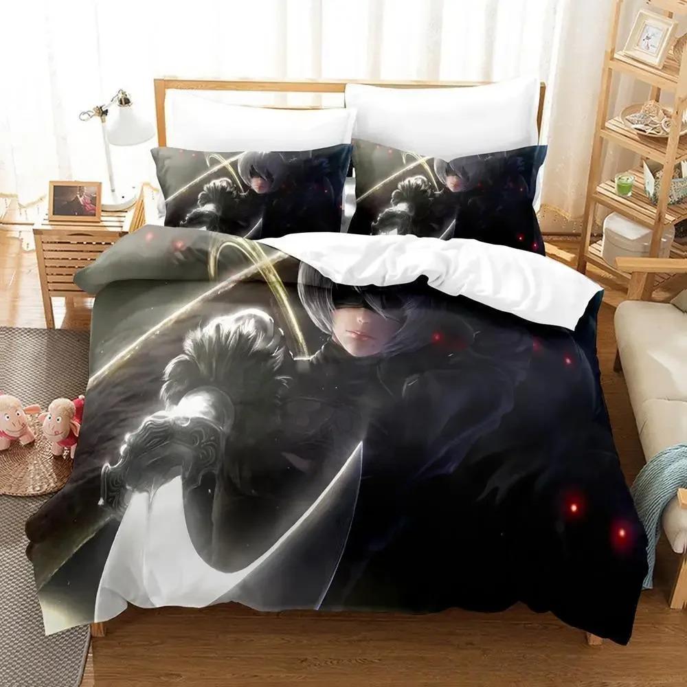 Nier Automata Bedding Set Single Twin Full Queen King Size Bed Set Adult Kid Bedroom Duvet Cover Sets 3D Anime Bed Sheet Set