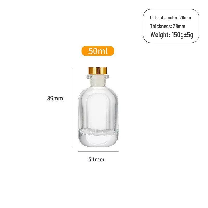 Faceted Glass Aroma Diffuser Bottle with Stopper, 200ml - Transparent Home Decor.