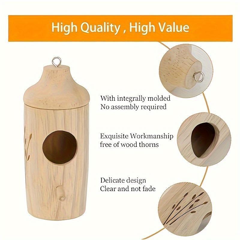 Wooden Hanging Hummingbird House Chalet Mini Bird Nests Cage For Beautiful Outdoor Patio Garden Decoration Pet Bedroom