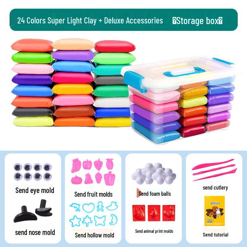 36 Colors Super Light Play Dough & 24 Colors Space Clay - DIY Modeling Clay Toys for Kids