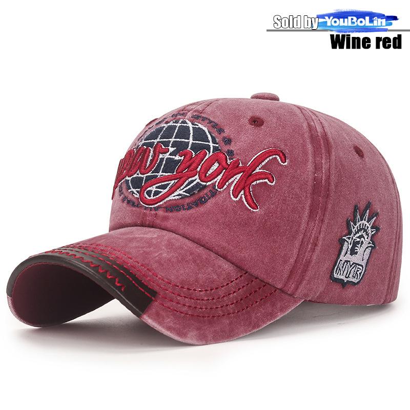 

New European American Style Soft-Top Washed Distressed Baseball Cap Mens Womens Casual Adjustable Sun Hat Trucker Cap Dad Hats