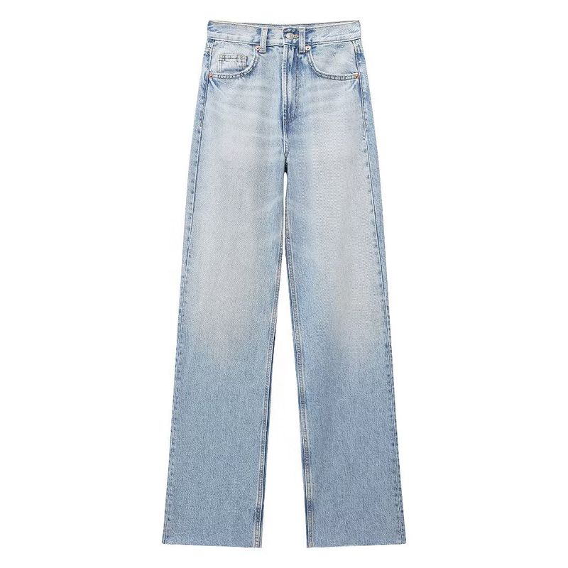 Kaslead New Arrival Women's Clothing Fashion Style Fashion All-Match High Waist Wide Leg Denim 6045022