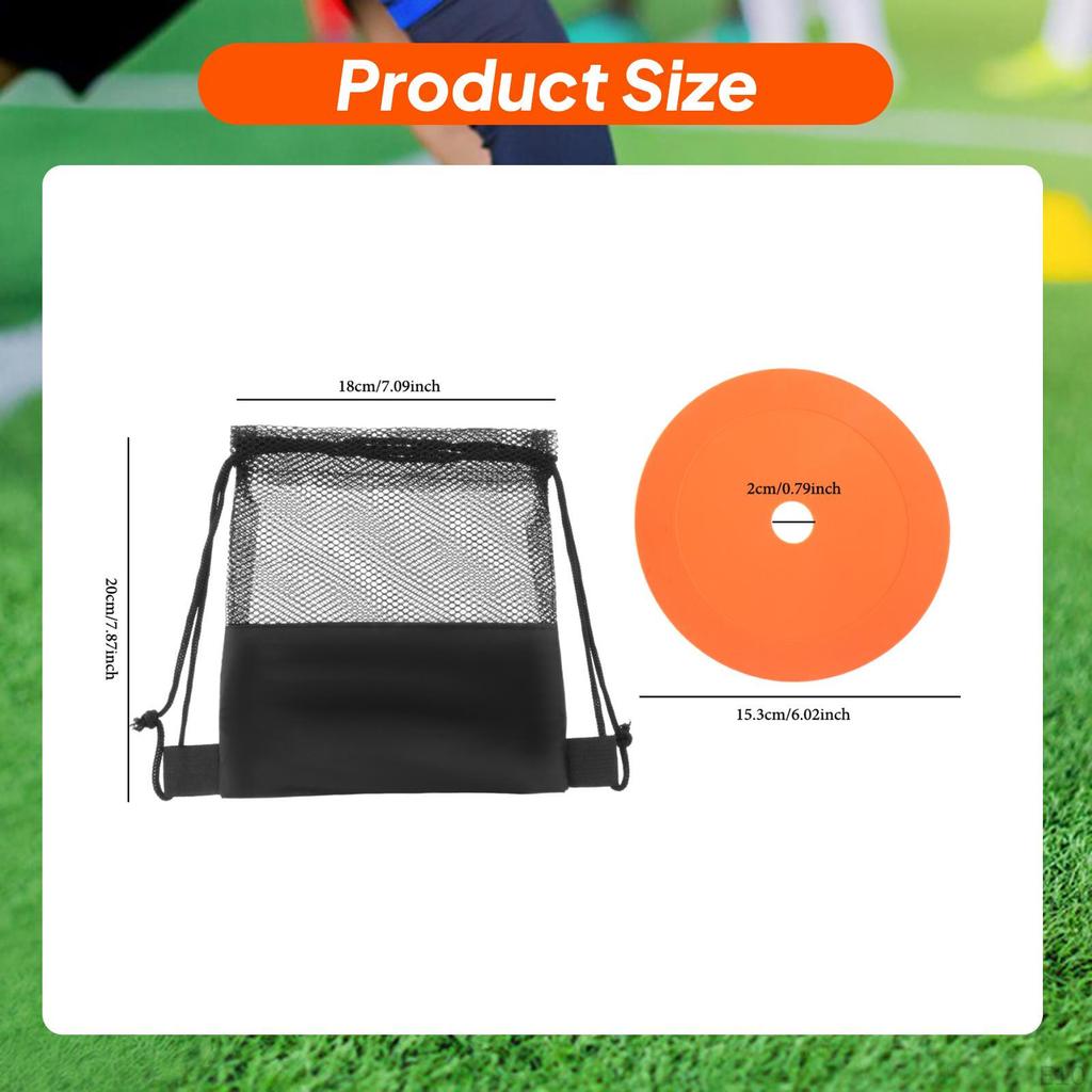 10 Flat Cone Markers for Sitting And Practicing Soccer.