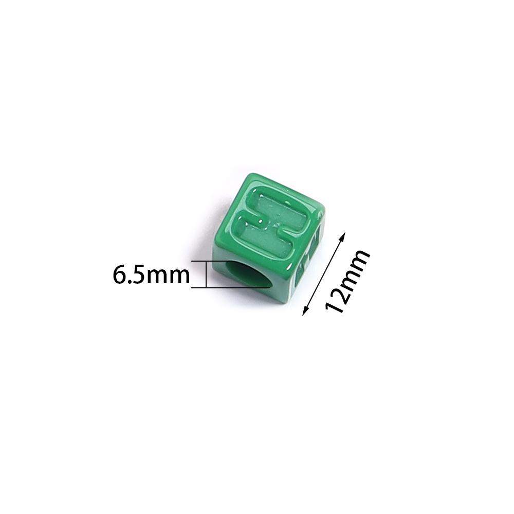 50pcs/lot 12mm Acrylic Square Alphabet Beads Solid Color Large Hole Loose Letter Beads For DIY Handcraft Bracelet Necklace