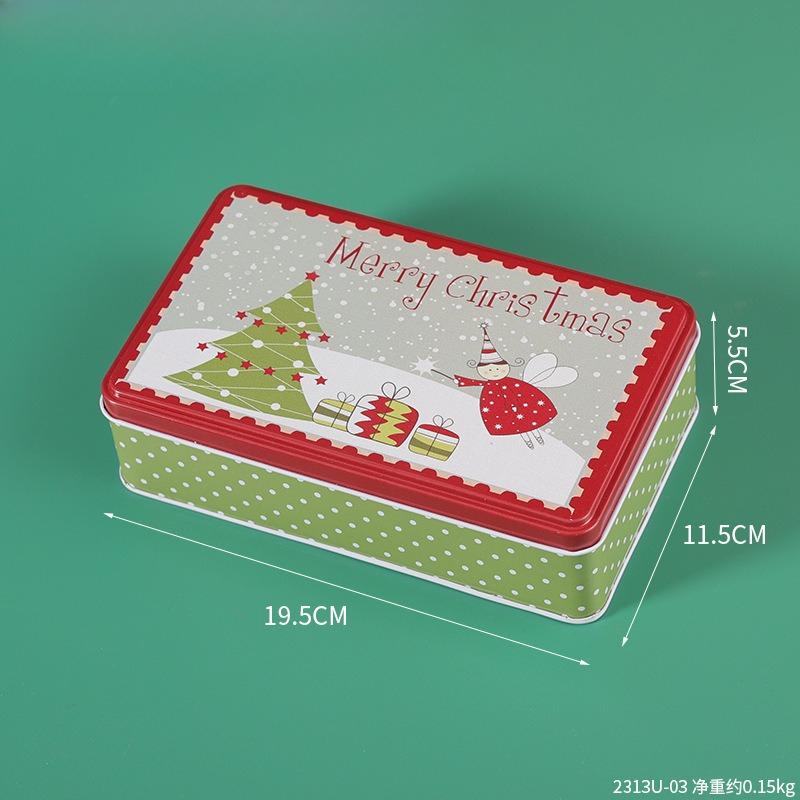 Cartoon Christmas Candy Storage Box Tin Box Container with Lid Flip Top Tin Candy Jewelry Gift Tin Cans Storage Organizer Decor