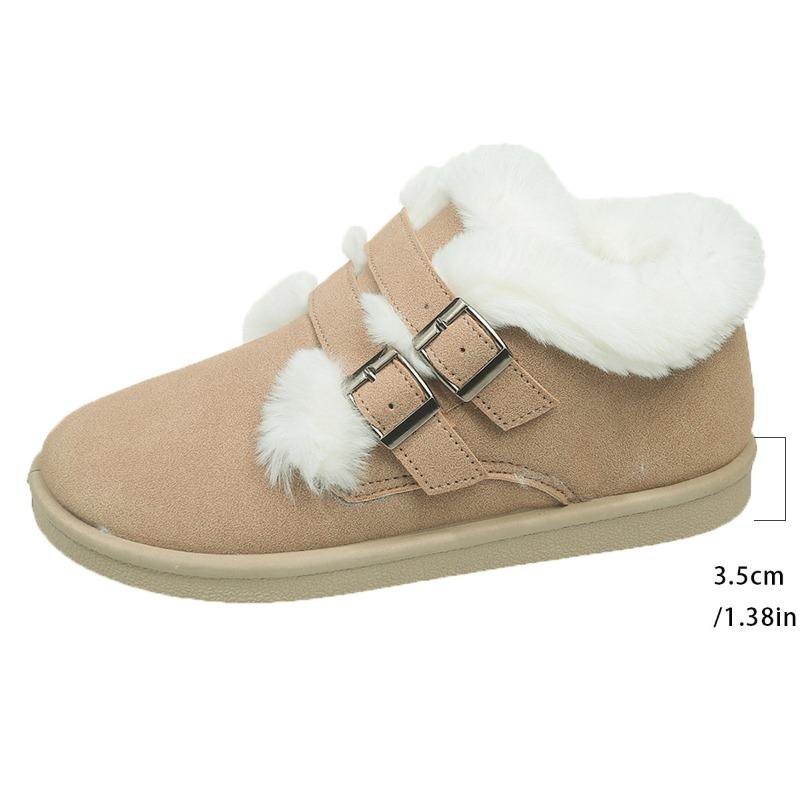 Women's Fleece-Lined Slip-On Loafers – Fuzzy Warm Lining, Flat Sole, Cozy Winter Snow Boots