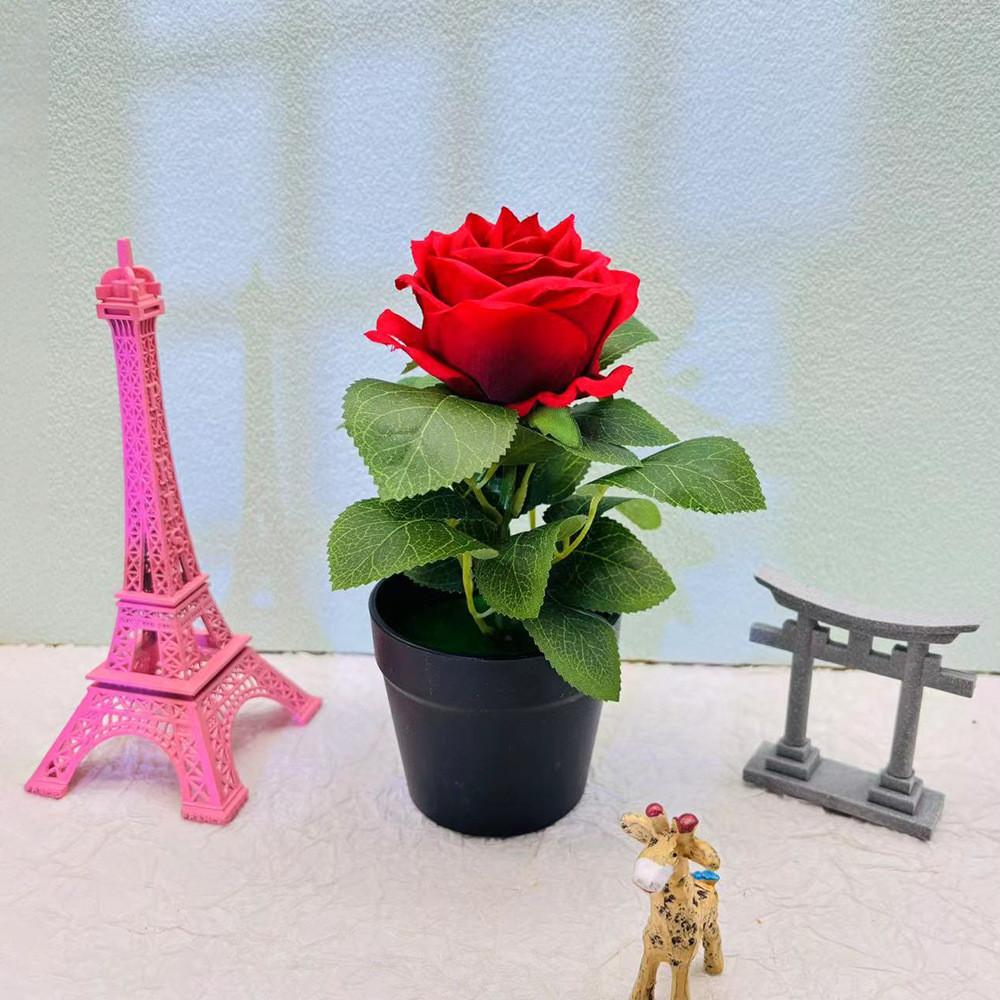 

Artificial Rose Plant Indoor Decor With Silk Fabric For Living Room And Dining Area StyleA