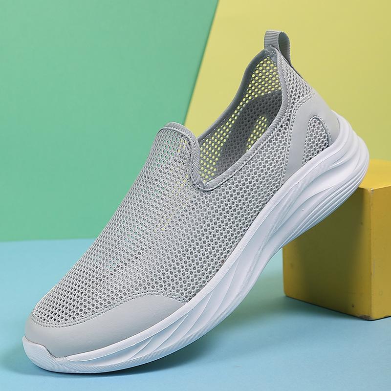 Large size new lazy hollow breathable mesh shoes low top foot cover casual sports shoes