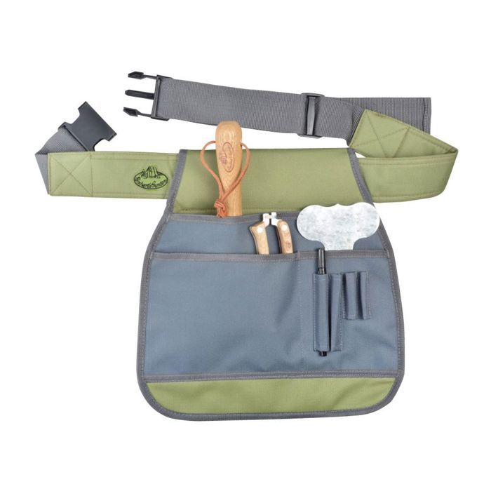 Ceinture De Jardinage Porte Outil - ESSCHERT DESIGN - Gris - Toile Imperméable - Grandes Poches - 4 Étuis