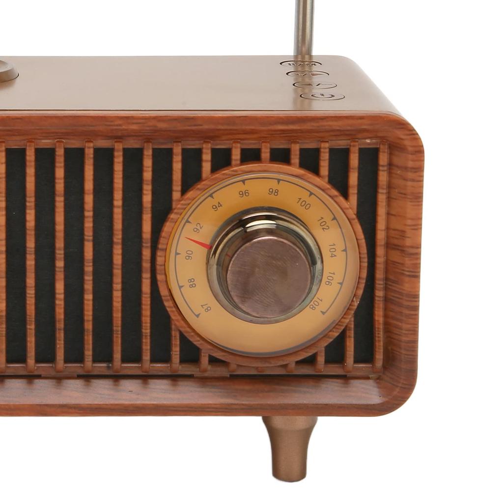 Retro Bluetooth Speaker with LED Light and Vacuum Tube for PC/Laptop (Wood)