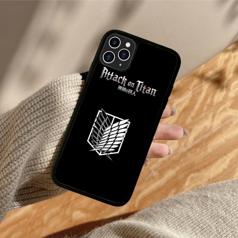 Anime Attack On Titan Phone Case Silicone PC+TPU Case for iPhone 11 12 13 Pro Max 8 7 6 Plus X SE XR Hard Fundas