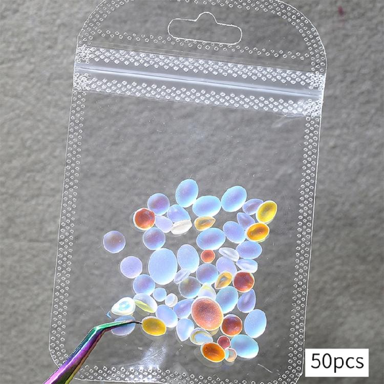 Transform Your Nails With 50pcs Blue Tears Cats Eye Matte Decorations Nail Decors For Parties Weddings And More