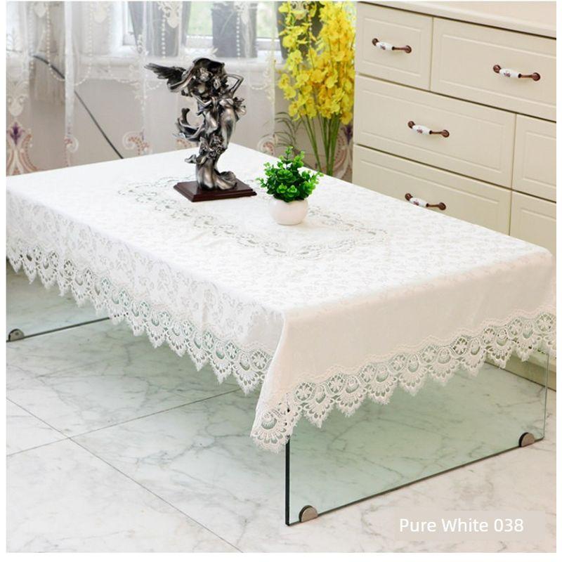 

Кружевная скатерть для круглого кофейного столика в гостиную в европейском стиле Pure White -038 56*56cm square