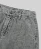 Beodeonteu Corduroy Cut-Out Layered Pants [Gray]