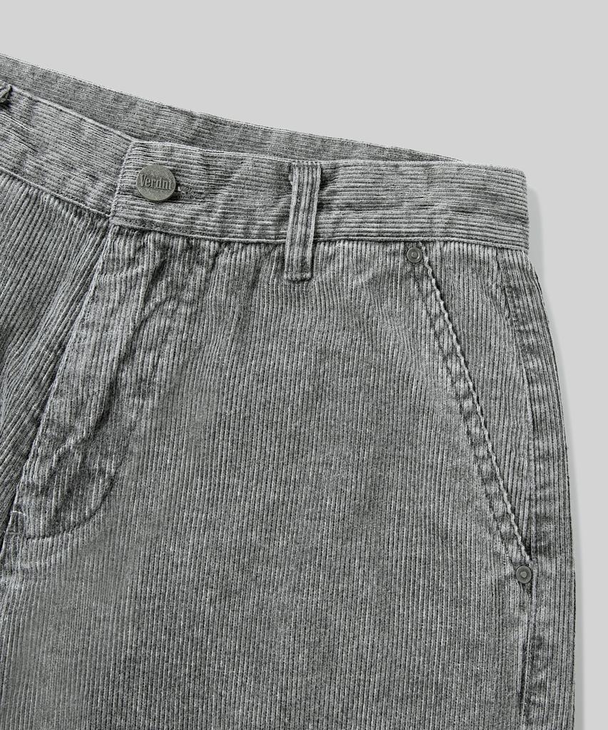 Beodeonteu Corduroy Cut-Out Layered Pants [Gray]