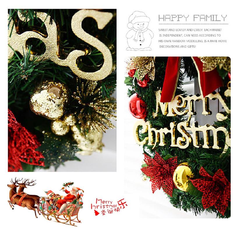 New 30cm Christmas Tree Wreath Door Hanging Garland Window Wall Ornament Xmas Decor