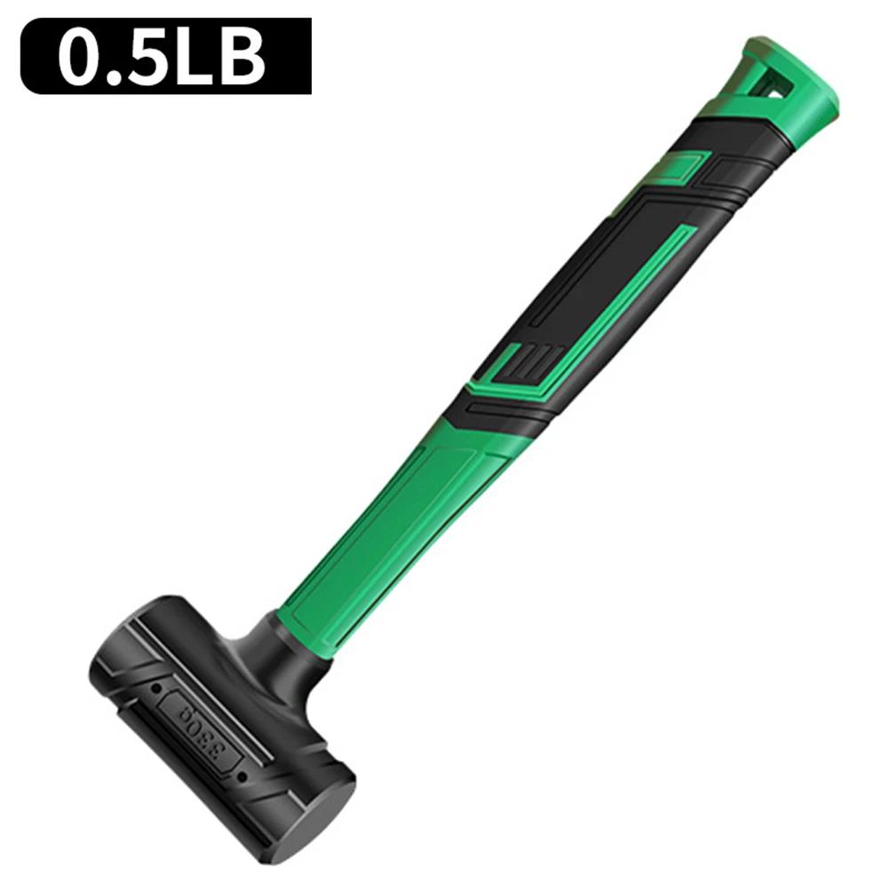 Non-elastic Rubber Hammer Half Hole Flat Top Black Installation Leather Hammer Hand Tools Power Tool Accessories