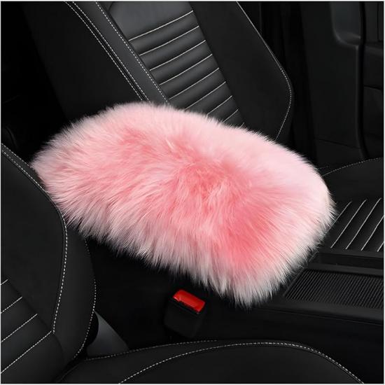 Car Center Console Cover Pad, Fluffy Middle Console Pad Armrest Seat Box Cover, Universal Furry Arm Rest Decoration Protector For Car Truck SUV,