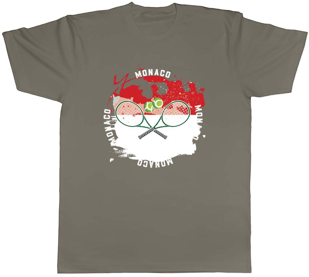 Tennis Sports With Monaco Flag Mens Unisex TShirt Tee Gift