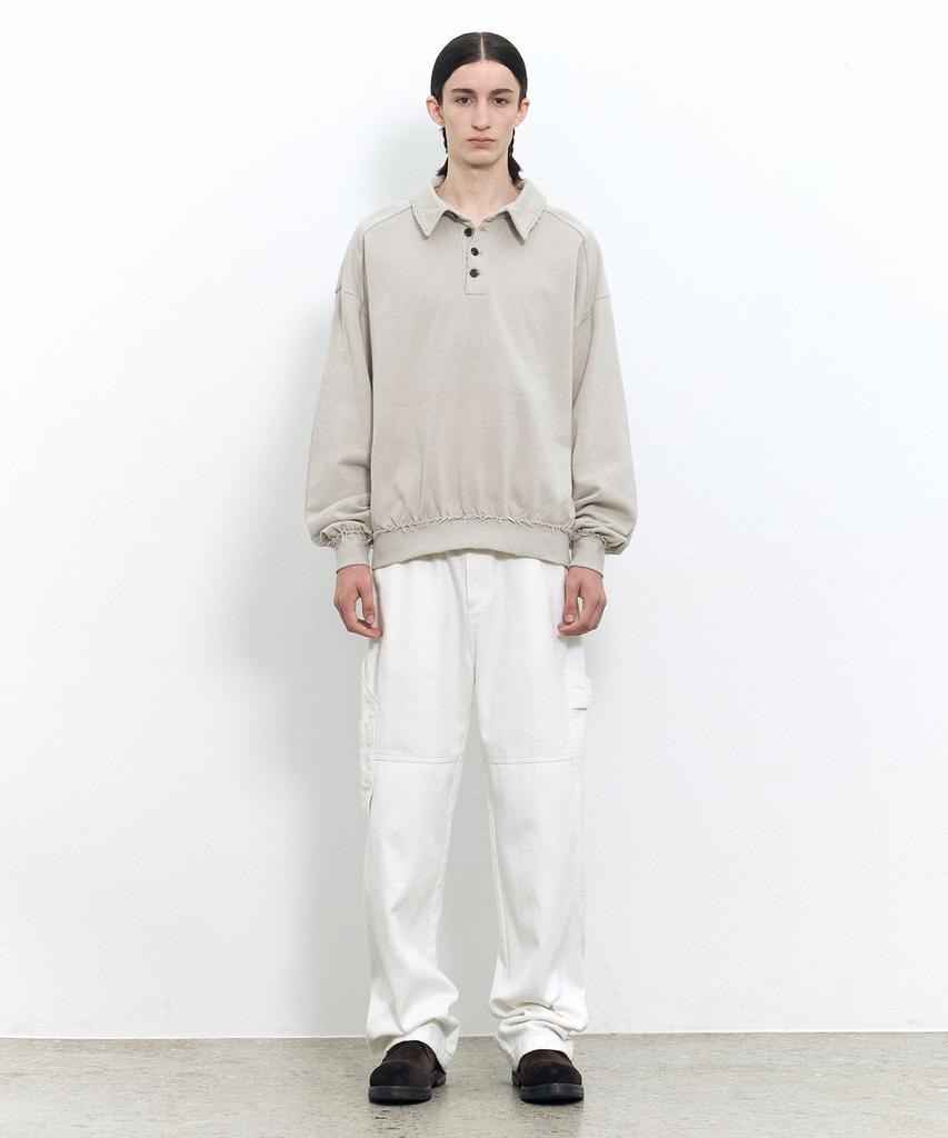 INSILENCE Damaged Overfit Polo Beige