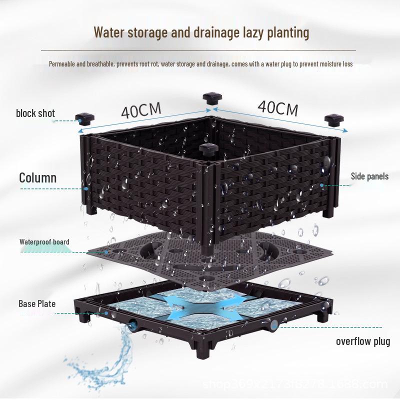 Extra Large Outdoor Vegetable Planting Box - Thickened Plastic Flower Trough