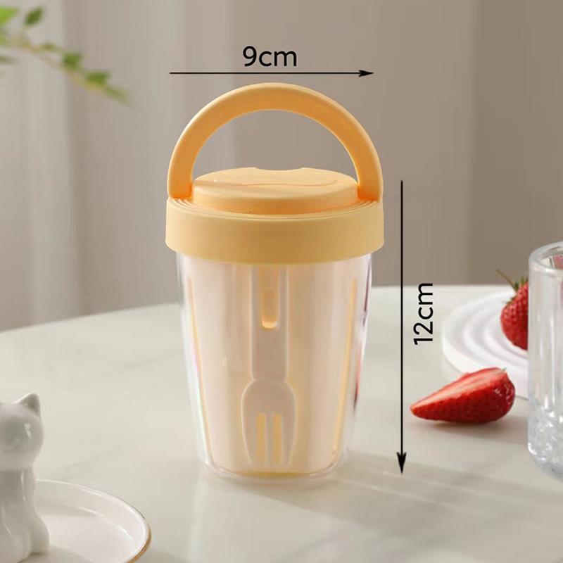 Fruit Storage Box With Drainage, Lid And Fork, Sealed, Leak Proof And Fresh-Keeping, Student Portable Breakfast Cup Picnic Box