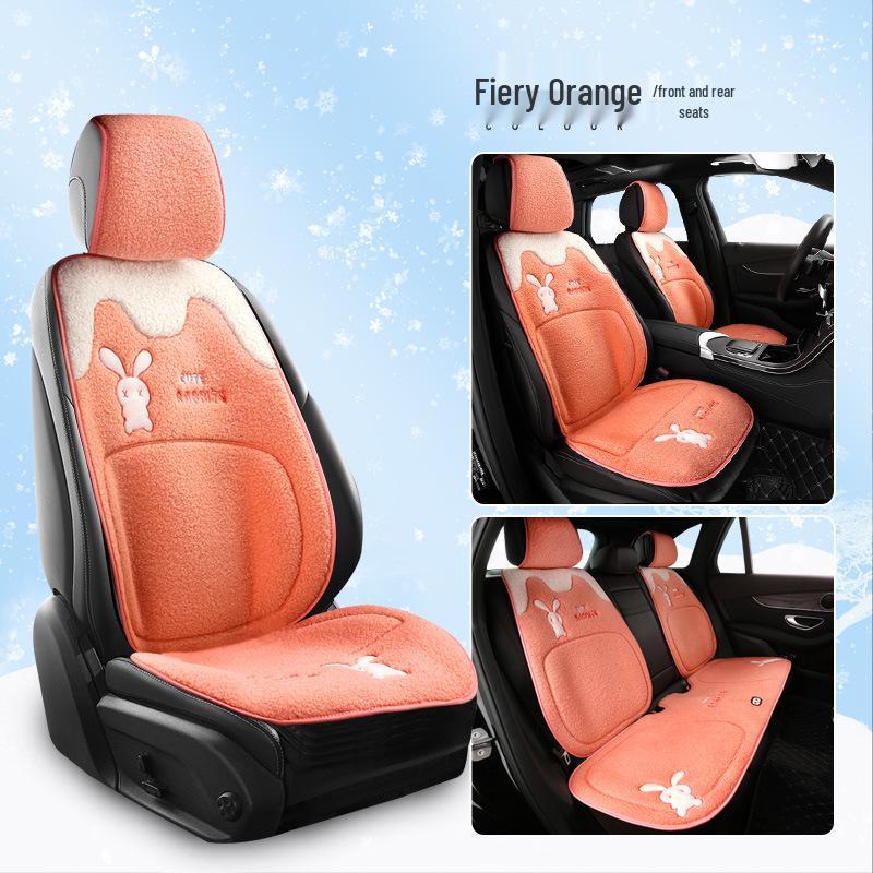 Universal Plush Winter Car Seat Cushion - Thick, Warm, Goddess Style for Five-Seaters