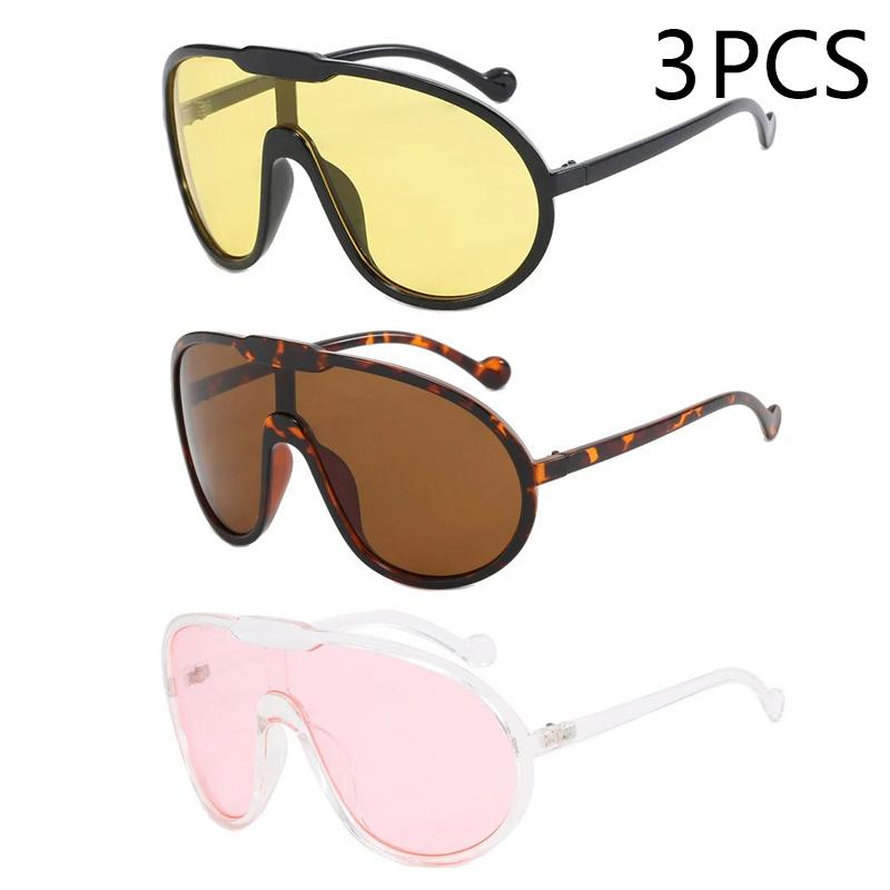 New Large Frame Sunglasses Outdoor Windproof UV Protection Street Fashion Personality Shades