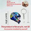 1Pcs 2D Whimsical Pendant Motorcycle Helmet Keychain Flat Acrylic Ornament Charm Hanging Decoration For Car Bags Party Gifts