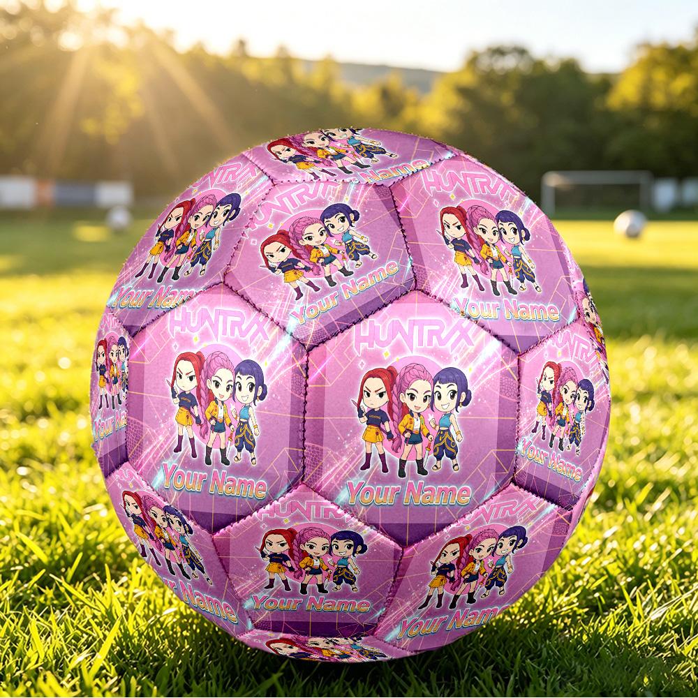 Personalized Size 5 Football Kpop Demon Hunters Pattern Outdoor Game Sports Ball Gift