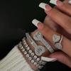 Iced Out Bling Beaded CZ Heart Bracelet for Women