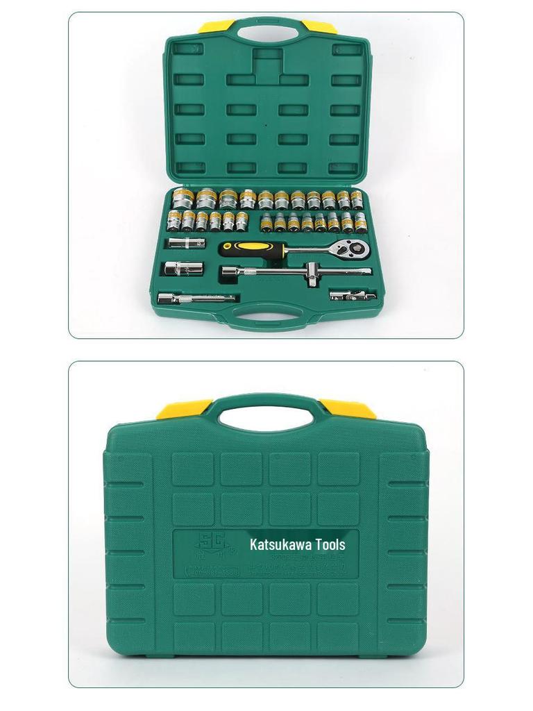 32-Piece Socket Wrench and Ratchet Set for Automotive Repair