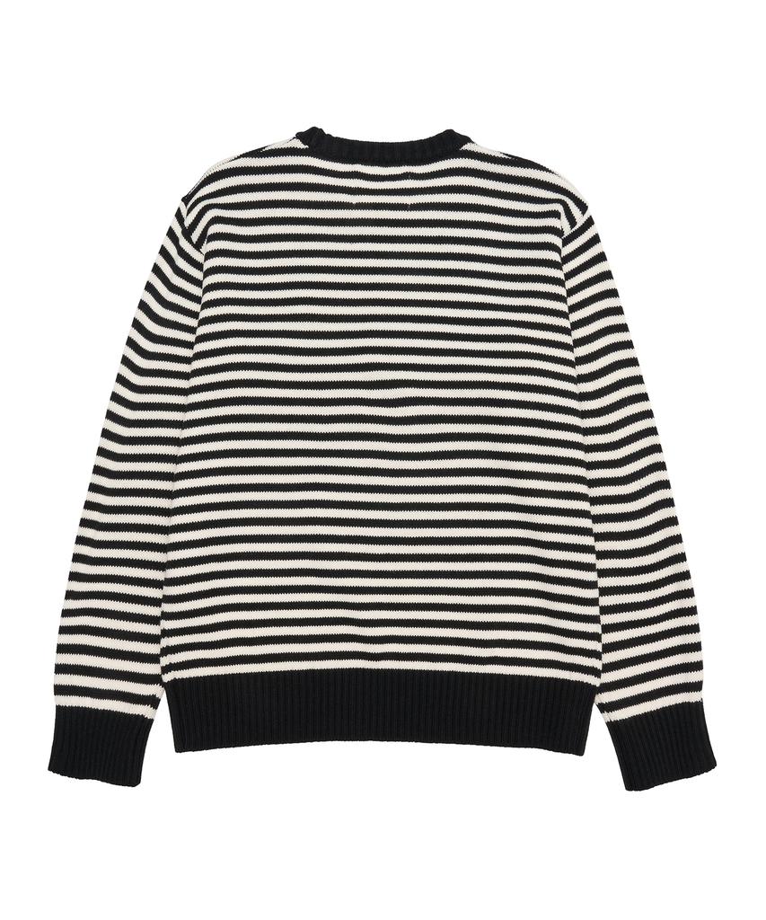 AMES-WORLDWIDE Basic Small Logo Stripe Knit Black