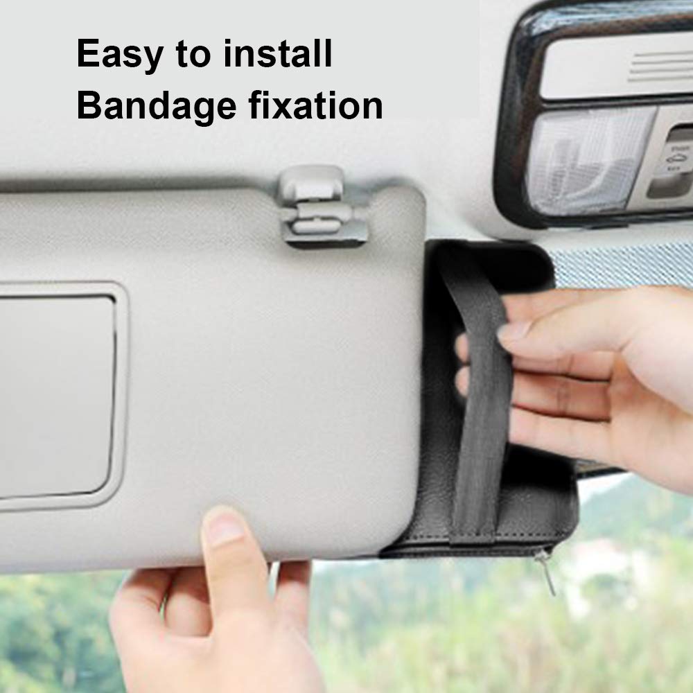 Lovesole Sun Visor Pocket, Car, PU Leather, Car Storage Bag, Multi-functional Pocket, Storage Holder,