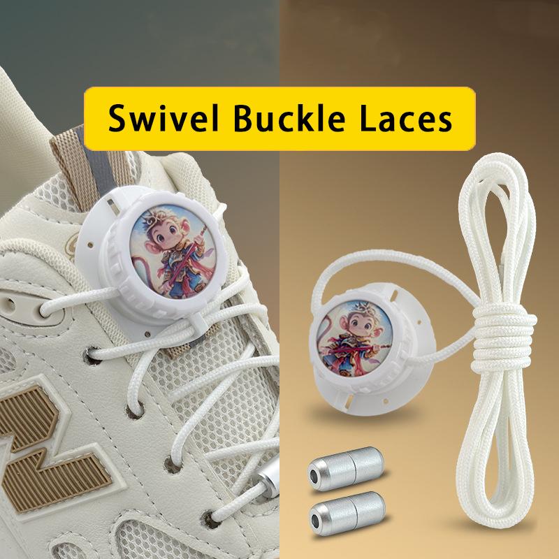 1Pair Fashion Wukong Swivel Buckle Laces Automatic Shoelaces Without Ties Sneakers No Tie Shoe Laces Kids Adult Shoelace