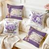 Pcs Purple Lavender Rose Pattern Singlesided Printed Pillowcase Cushion Coversuitable For Living Roombedroomcar Decoration