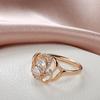 Kristallen Bloem Damesring Glanzend Wit Natuurlijk Zirkoon Roségoud Kleur Bruidsfeest Dagelijkse Sieraden Meisje Beste Cadeau
