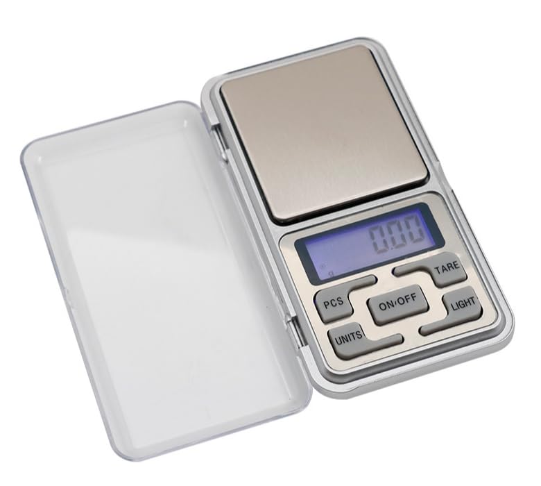 Digital pocket scale, high precision 0.01g, 500g, LCD display, backlit, portable weighing device (none)