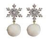 Super Flash New Snowflake Plush Stud Earrings Niche Design High Sense Exquisite Versatile Temperament Sweet Earrings Earrings